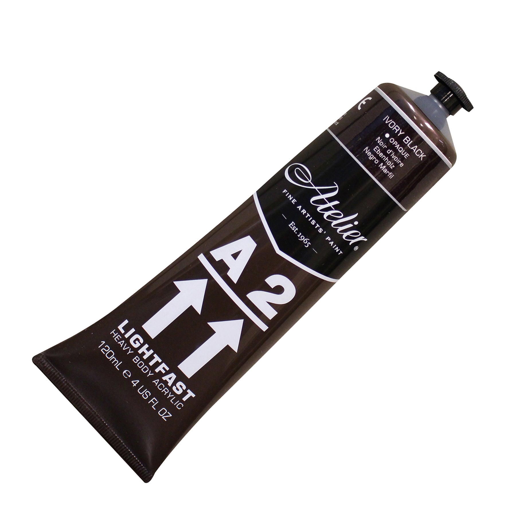 A2 Heavy Body Lightfast Artist Acrylic, 4 oz., Ivory Black