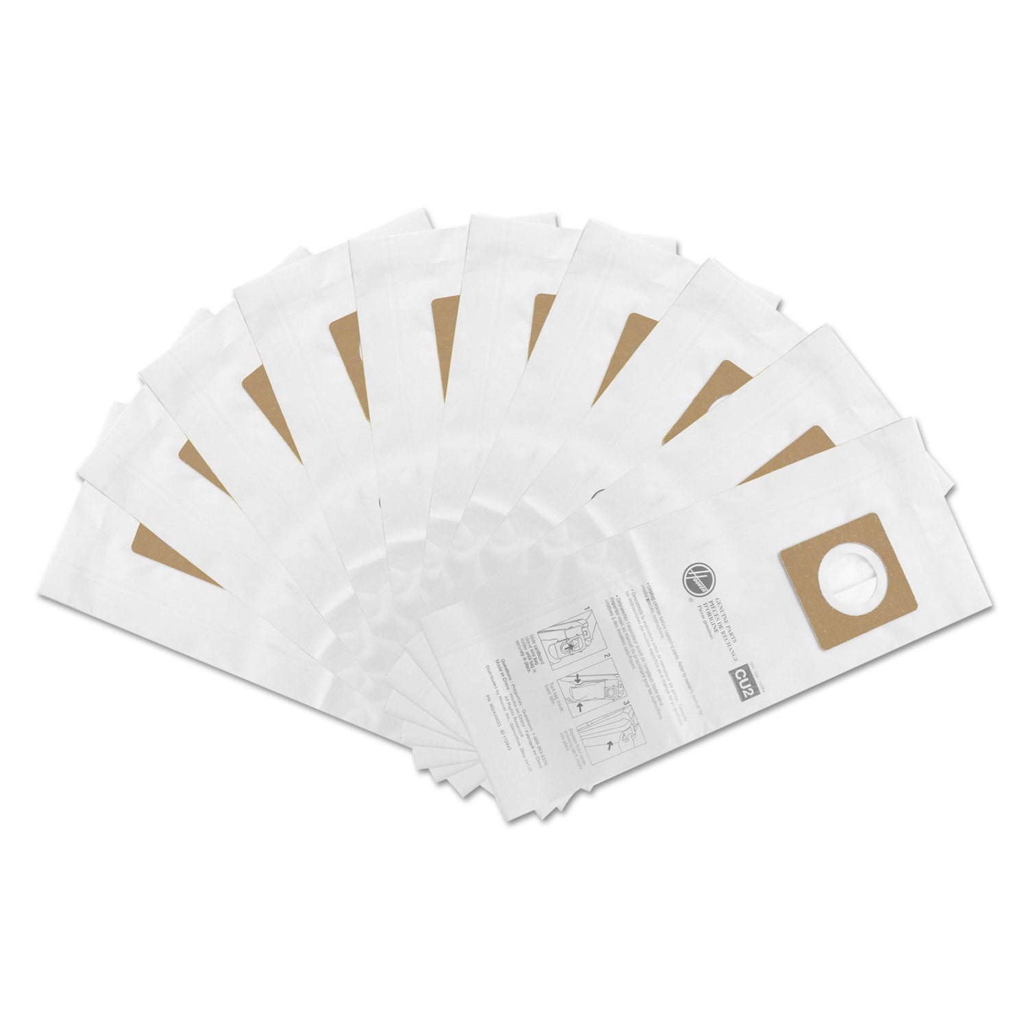 Hoover HushTone Vacuum Bags, Micro Allergen, Disposable, White, 10 Pack