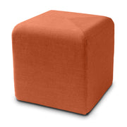 Jaxx Monroe Square Foam Ottoman with Stain Resistant Performance Fabric, Small (18 x 18), Canyon Orange