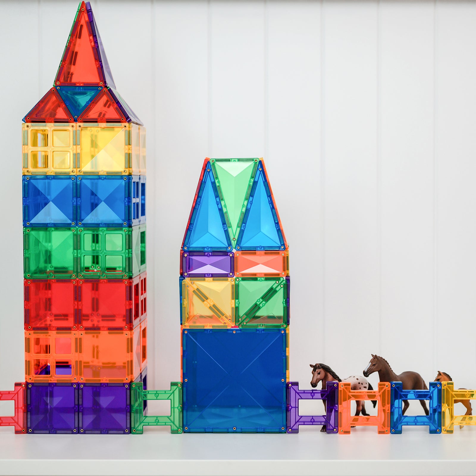 Magnetic Tiles Rainbow Creative Pack, 102 Pieces