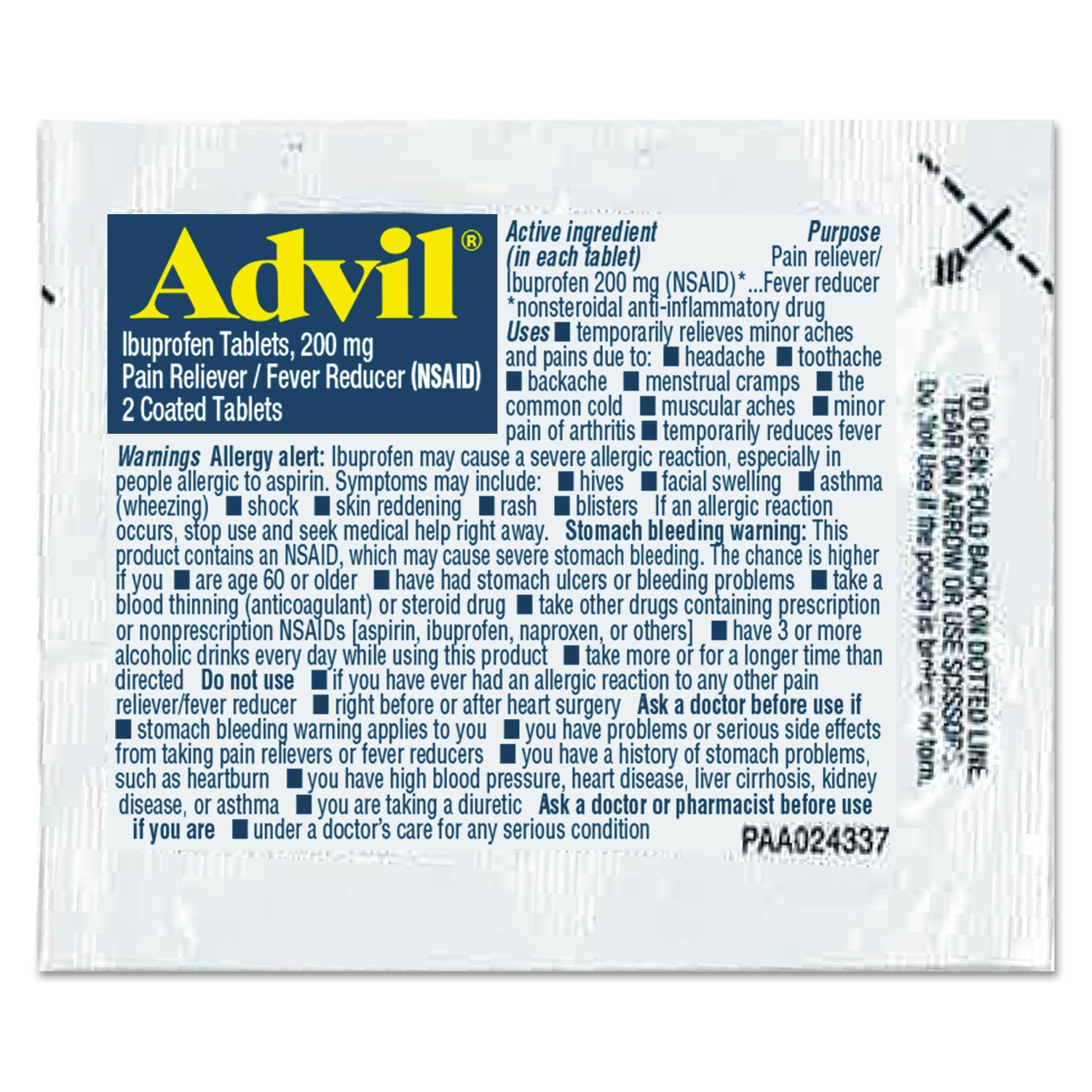 For Fever, Headache, Toothache, Backache - 2/Packet - 1 Box