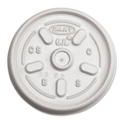 Plastic Lids for Foam Containers, Vented, Fits 3.5 oz to 6 oz, White, 100/Pack, 10 Packs/Carton
