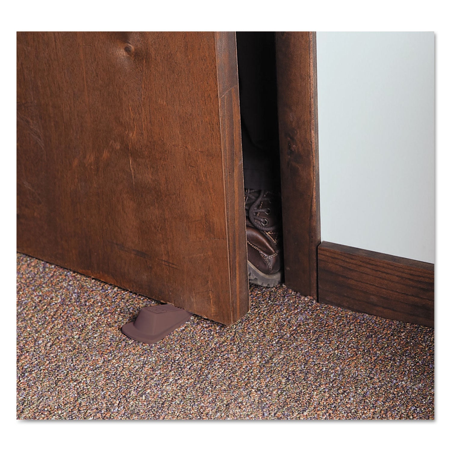 Big Foot Doorstop - Brown - Impact Resistant, Crush Resistant, Heavy Duty, Non-slip, Crush Proof - Vulcanized Rubber - 1.3" Height x 2.3" Width - Brown - 1 Pack