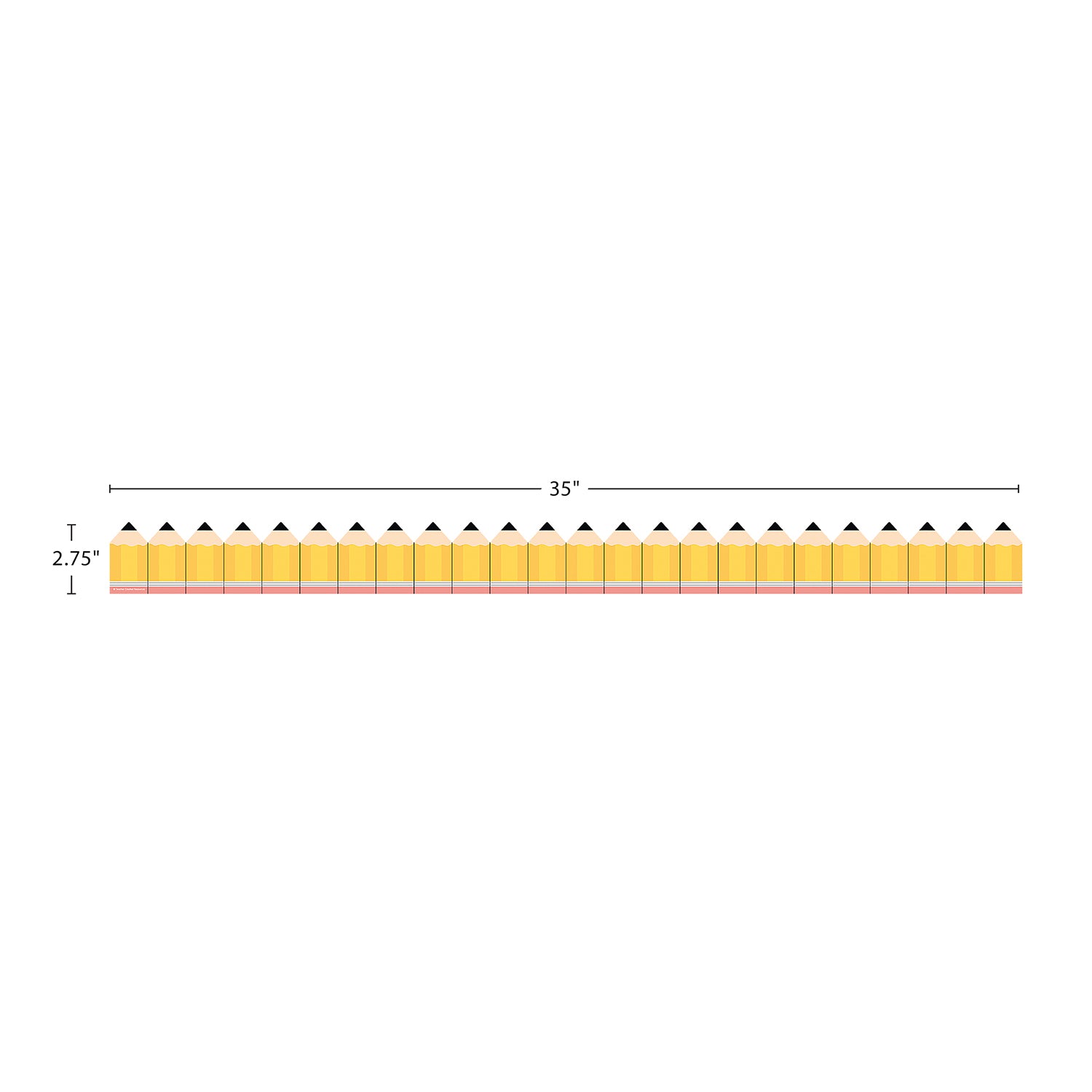 Yellow Pencils Die-Cut Decorative Border Trim, 35 ft