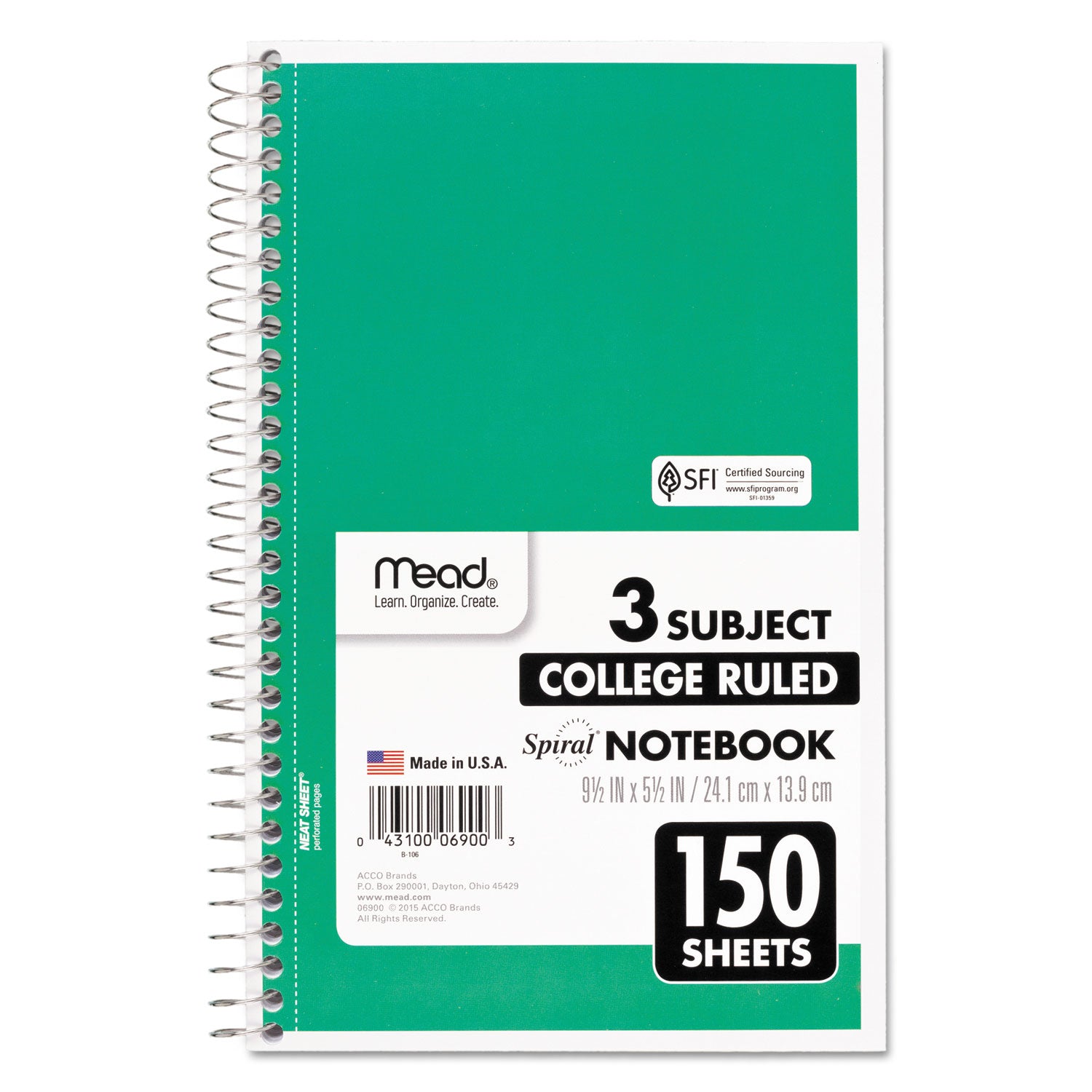 150 Sheets - Spiral - College Ruled Front Ruling - 5 1/2" x 9" Sheet Size - Assorted Paper - Heavyweight Cover - Back Board - 1 Each