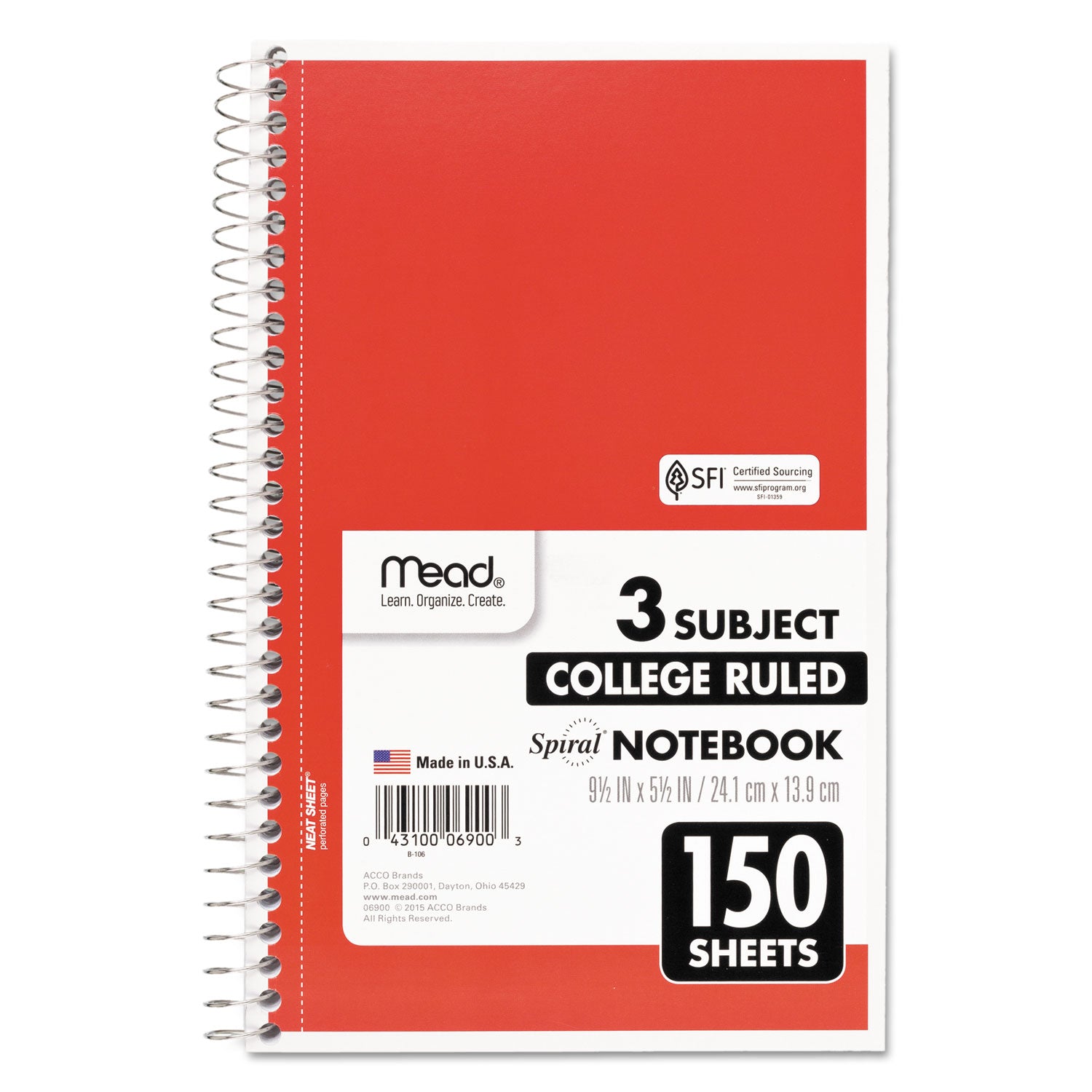 150 Sheets - Spiral - College Ruled Front Ruling - 5 1/2" x 9" Sheet Size - Assorted Paper - Heavyweight Cover - Back Board - 1 Each