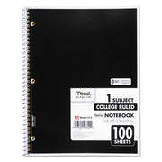 Mead One-subject Spiral Notebook - 100 Sheets - Spiral - College Ruled Front Ruling - 8" x 10 1/2" Sheet Size x 8" Width x 10.5" Length - White Paper - Back Board - 1 Each
