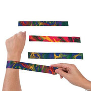 Tie-Dyed Slap Bracelets - 12 Pieces