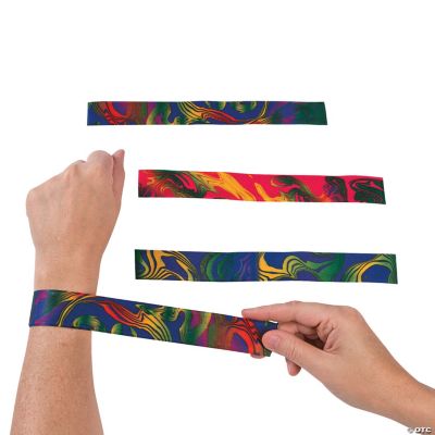 Tie-Dyed Slap Bracelets - 12 Pieces