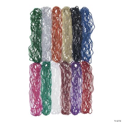 Metallic Mega Bead Necklace Assortment - 144 Pieces