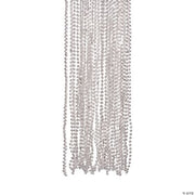 Silver Metallic Beads Necklace - 48 Pieces
