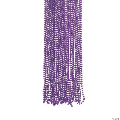 Purple Metallic Beads Necklace - 48 Pieces