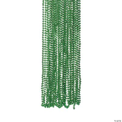 Green Metallic Beads Necklace - 48 Pieces