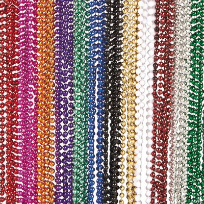Metallic Bead Necklace Assortment - 48 Pieces