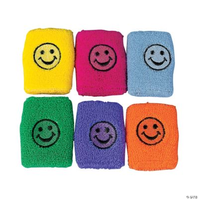 Smile Face Wrist Bands - 12 Pieces
