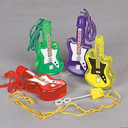 Guitar-Shaped Bubble Bottle Necklaces - 12 Pieces