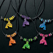 Acrylic Dolphin Necklace W/ Jewel Eye - 12 Pieces
