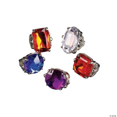 Jumbo Rhinestone Rings - 12 Pieces