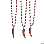 Metallic Chili Pepper Beaded Necklace - 24 Pieces