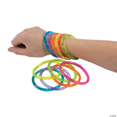 Water Glitter Bracelets - 12 Pieces