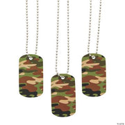 Camouflage Dog Tag Necklaces - 48 Pieces