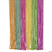 Metallic Neon Beaded Necklaces - 48 Pieces