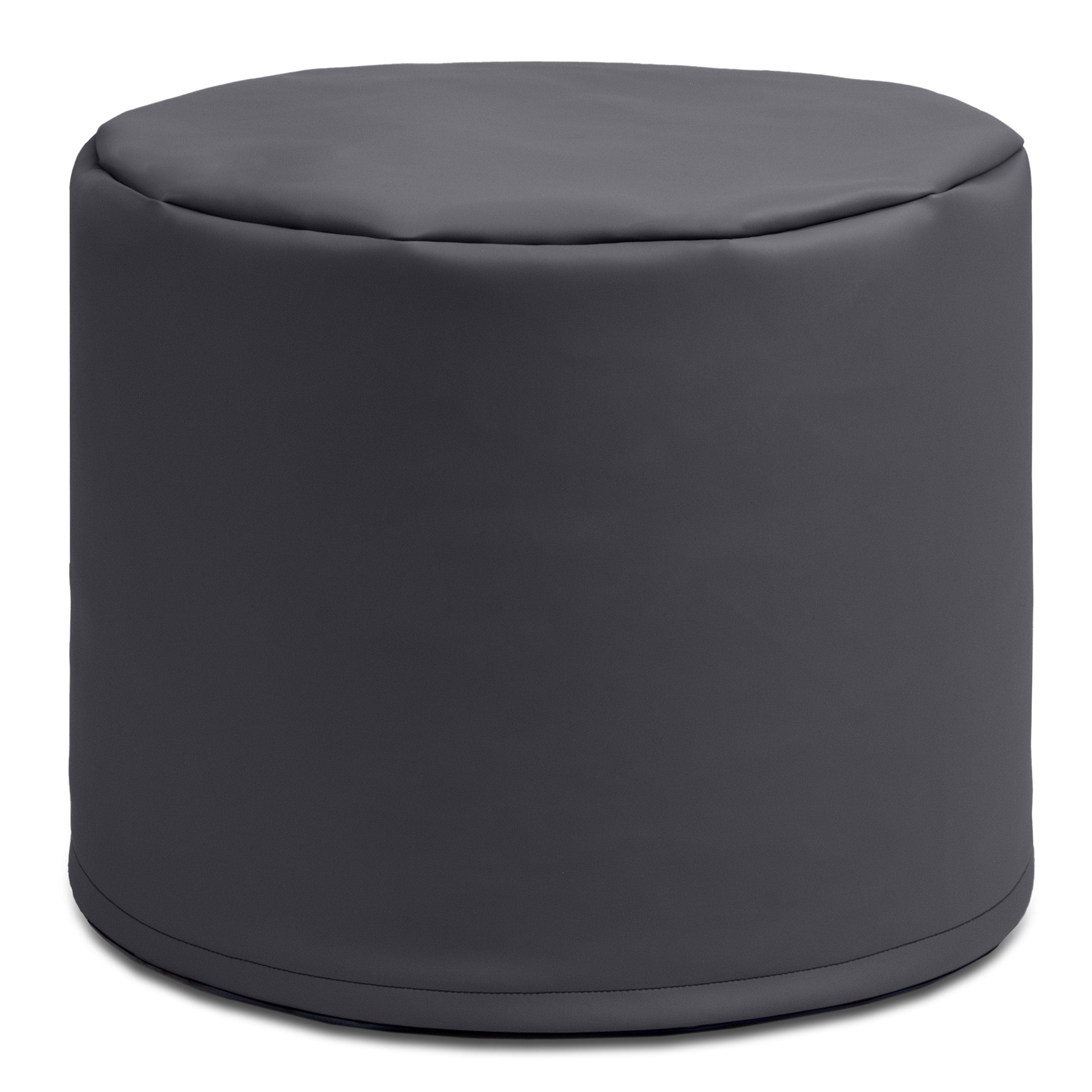 Jaxx Mallo Modular Pouf Classroom Bean Bag Seat, Premium Vinyl - Black