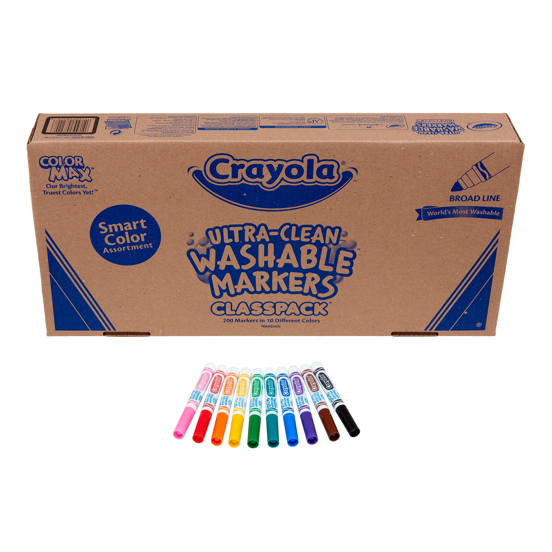 Ultra-Clean Washable Broad Line Markers, 200 Count