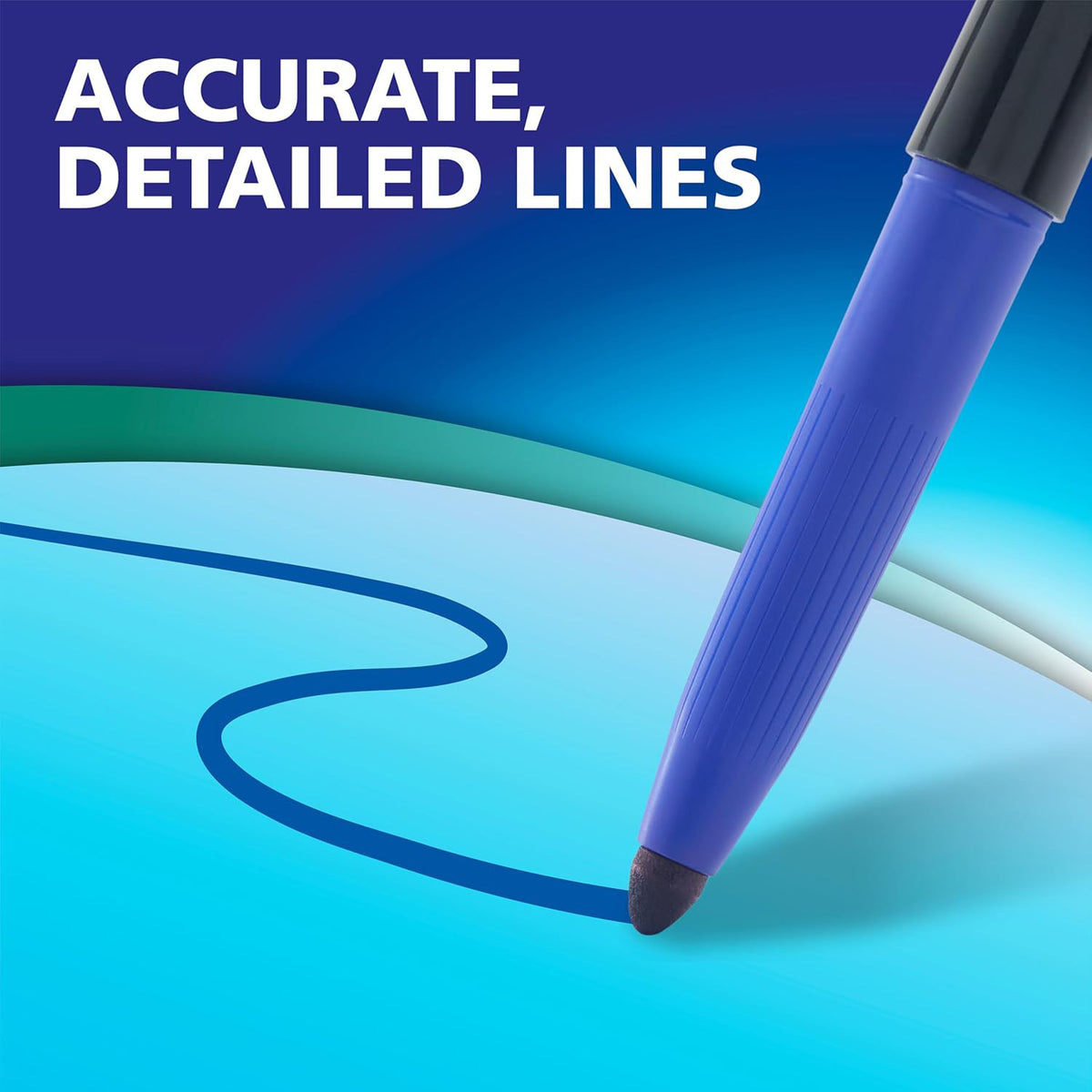 Vis-a-Vis Wet Erase Markers, Fine Point, Blue, 12 Count