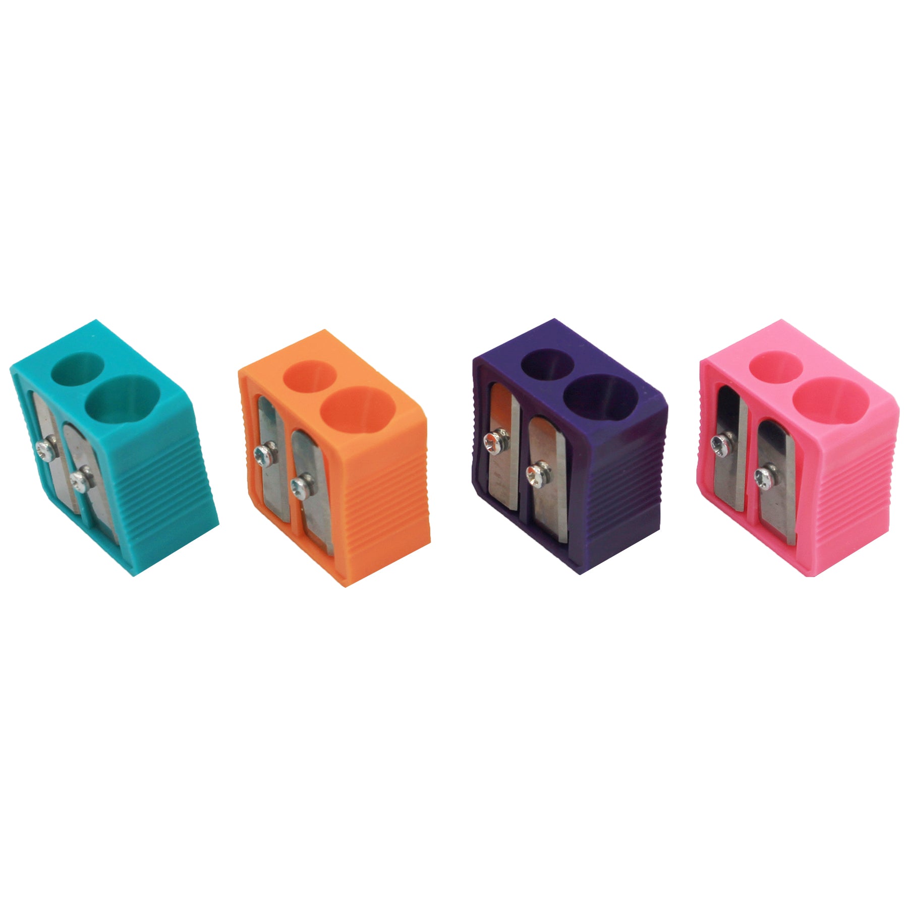 Dual Hole Plastic Pencil Sharpener, Assorted Colors