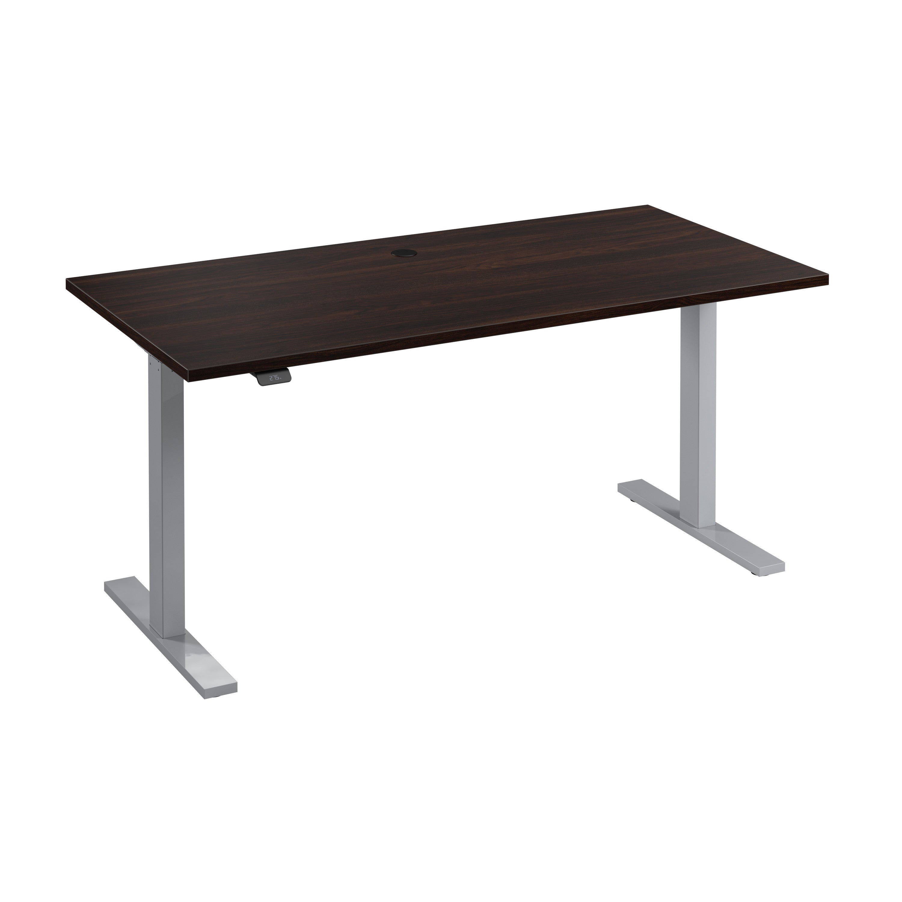 Bush Business Furniture Move 60 Series 60W x 30D Electric Height Adjustable Standing Desk in Black Walnut with Metallic Gray Base - 59.45" Width x 29.37" Depth x 47.69" Height