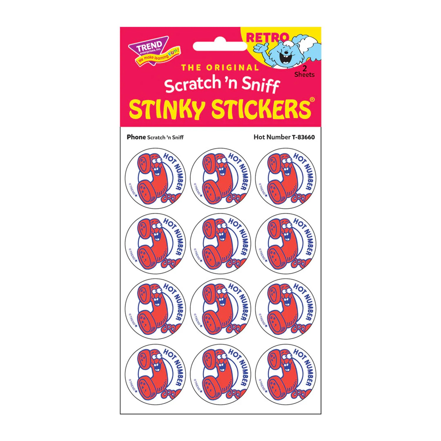 Hot Number/ Phone Scent Stickers, 24 Per Pack, 6 Packs