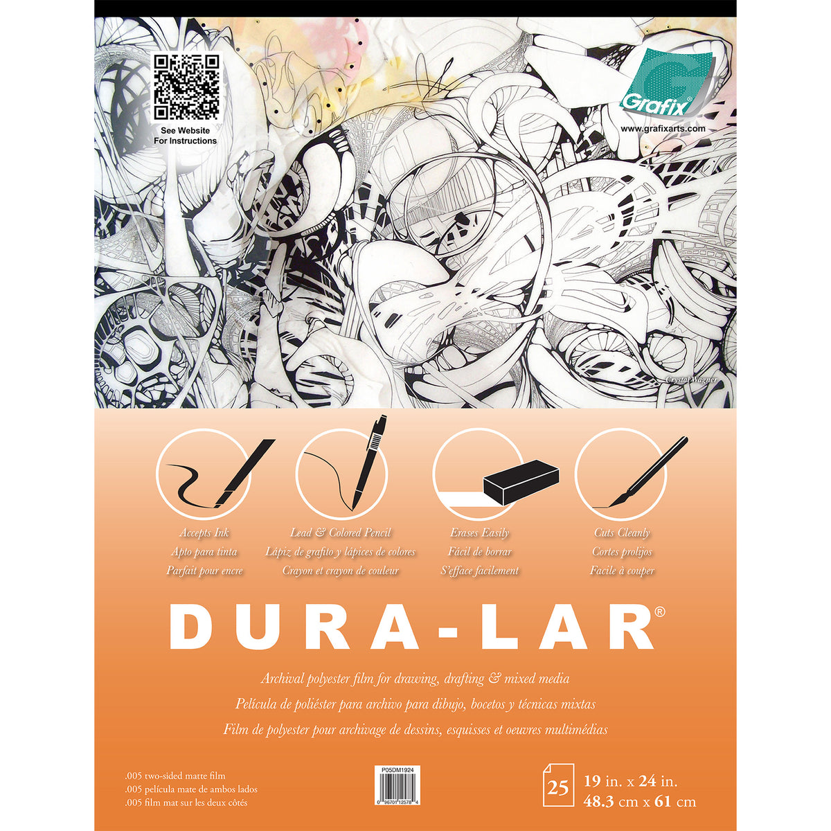 PAD 0.005 MATTE DURA-LAR 19X24IN