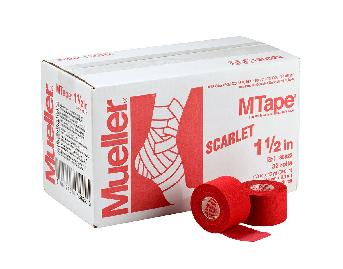 Mueller MTape, Scarlet, 1.5" x 10 yd - 32 rolls