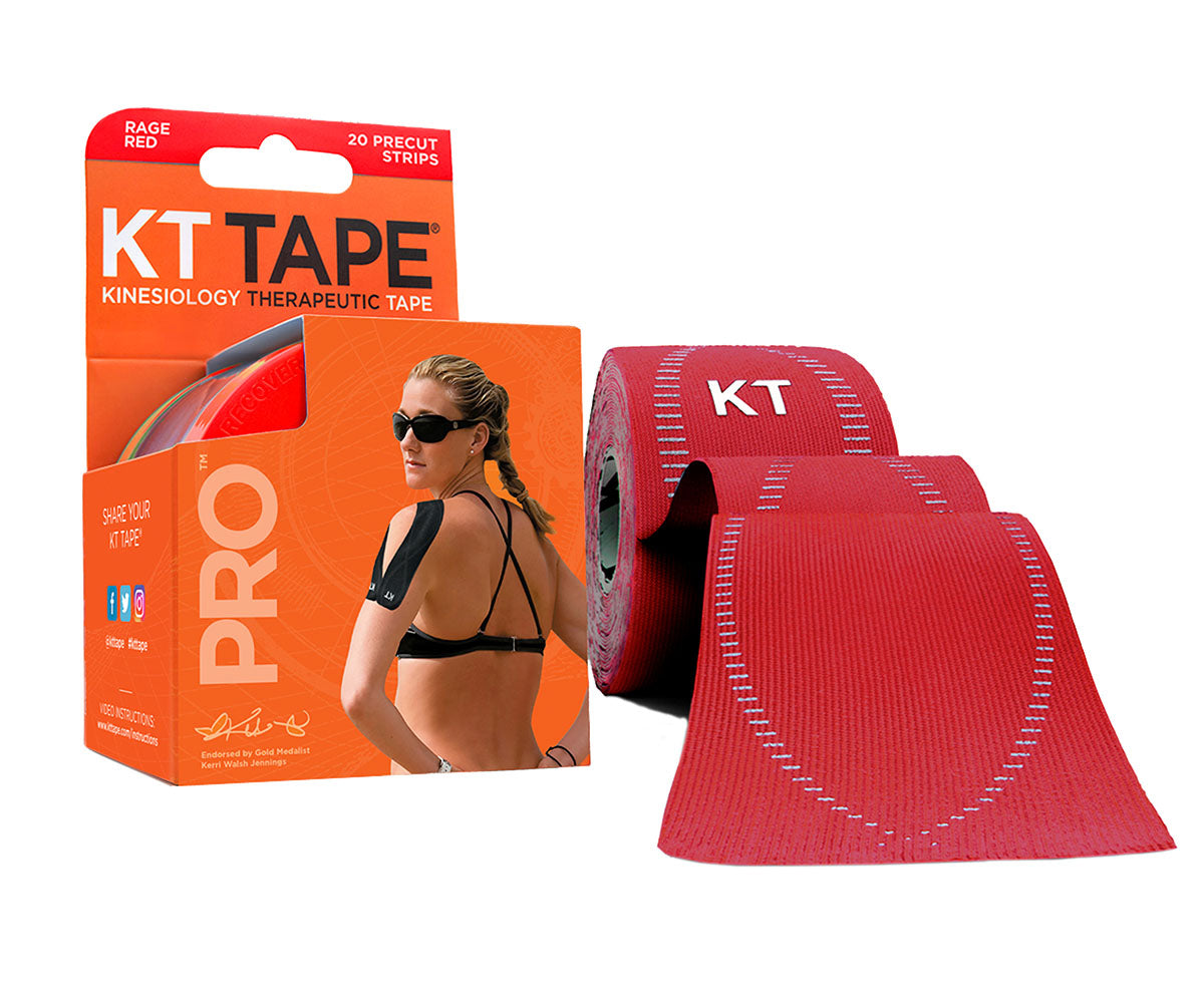 KT TAPE PRO, Precut 10" Strip (20 each), Rage Red