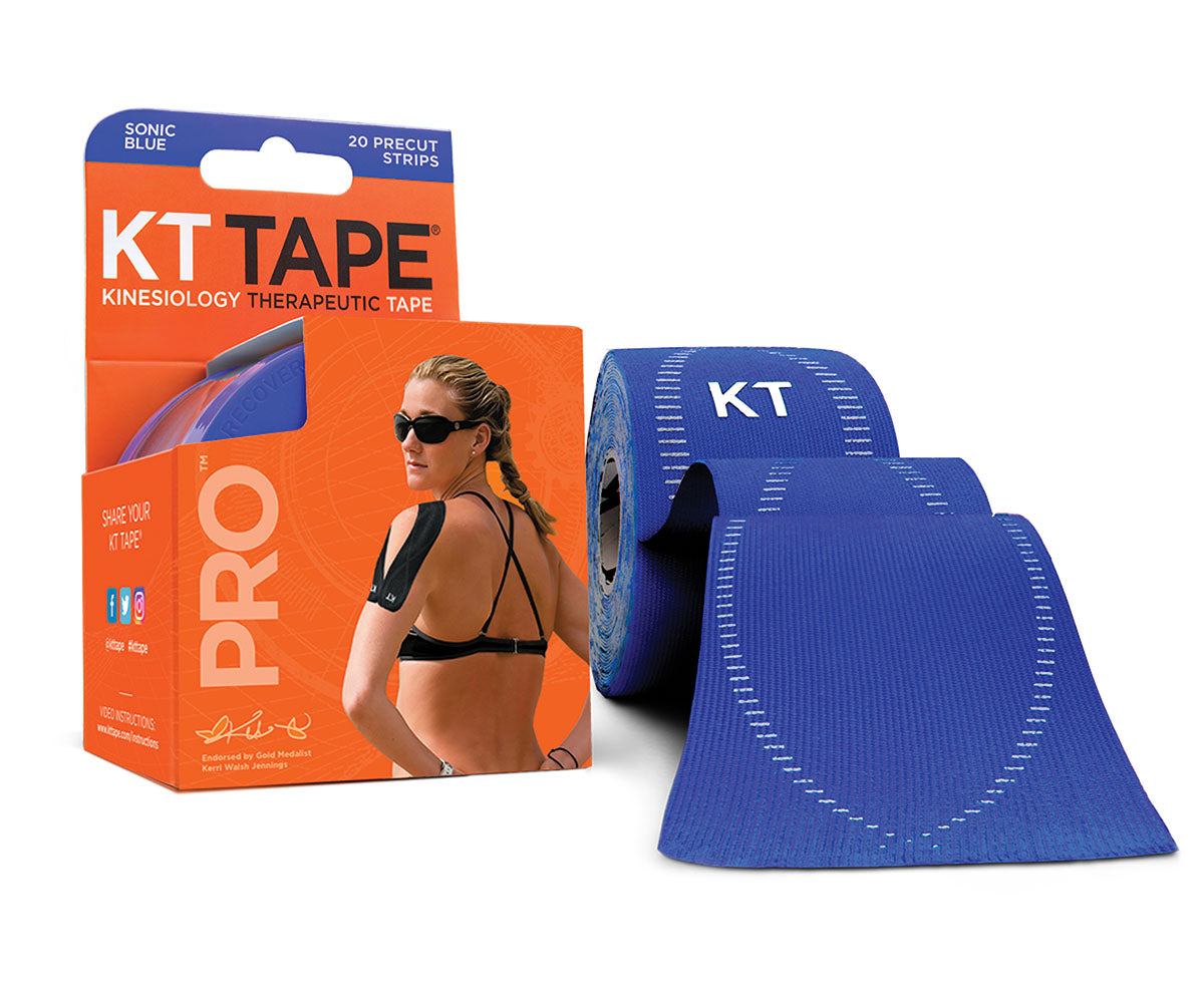 KT TAPE PRO, Precut 10" Strip (20 each), Sonic Blue