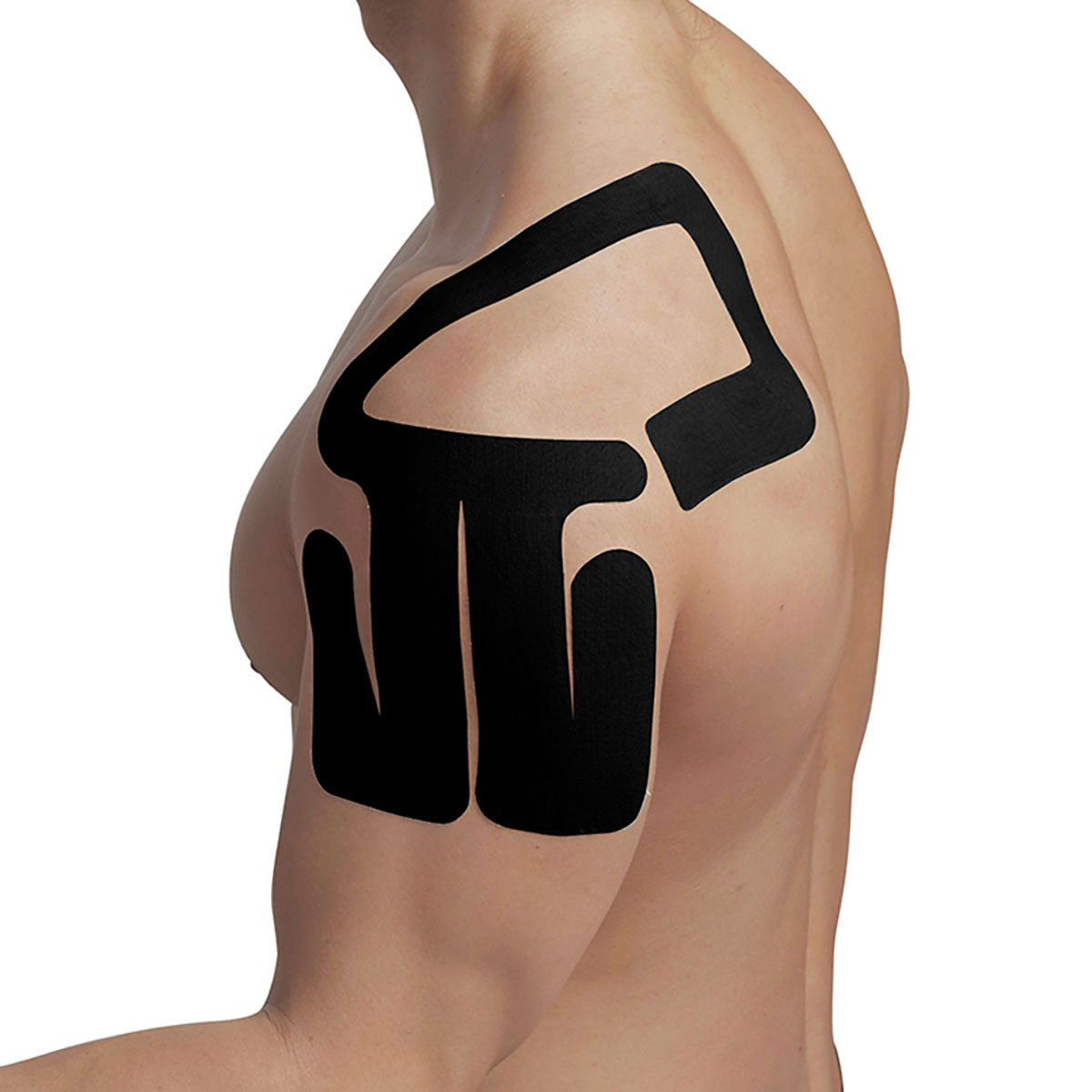 SpiderTech Pro-Cut Kinesiology Tape, Left Shoulder, Black, Pack of 10