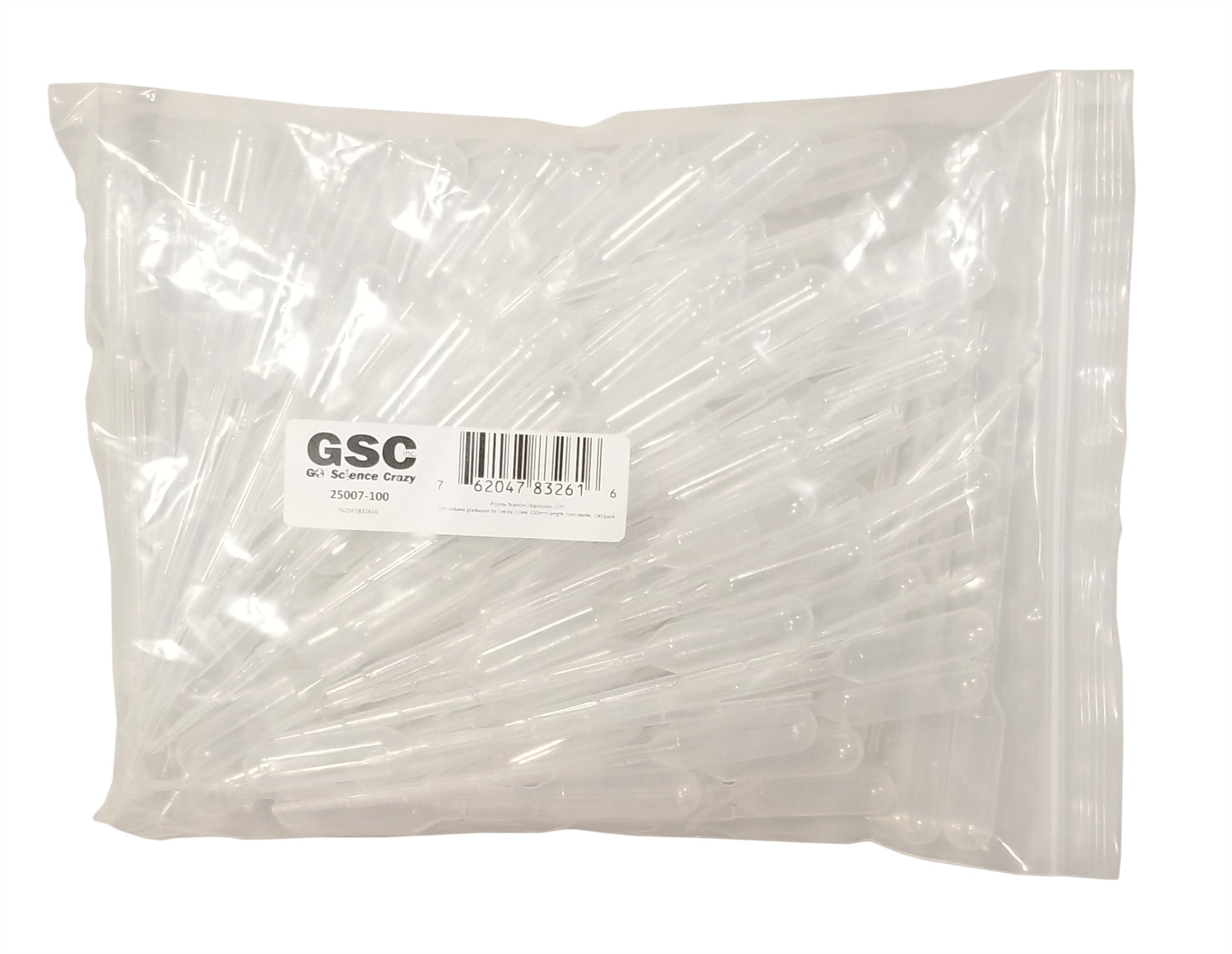 Pipette Disposable Transfer 5ml volume, graduated to 1ml by 1/4ml, 150mm length, non sterile. Pack 100.