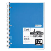 120 Sheets - Spiral - College Ruled Front Ruling - Letter - 8" x 11" Sheet Size - White Paper - Assorted Cover - Back Board - 1 Each