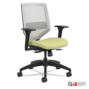 HON Solve Chair - Fabric Seat Material - Titanium Back Color - Black Frame Color - Mid Back - Meadow - 1 Each