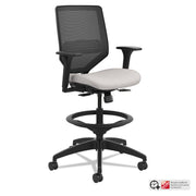 HON Solve Sitting Stool - Fabric Seat Material - Black Back Color - Mesh Back Material - Black Frame Color - Mid Back - 5-star Base - Sterling - 1 Each