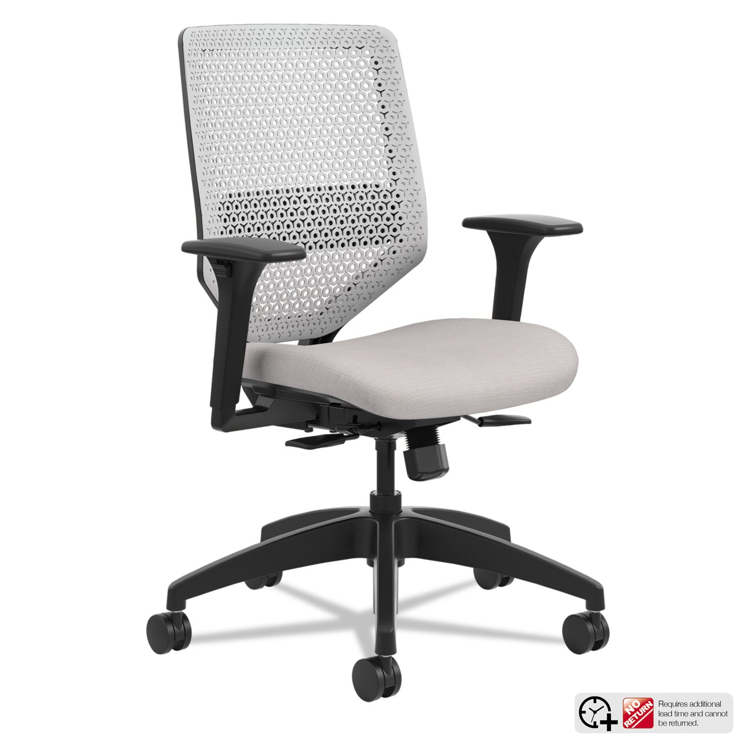 HON Solve Chair - Fabric Seat Material - Titanium Back Color - Black Frame Color - Mid Back - Sterling - 1 Each