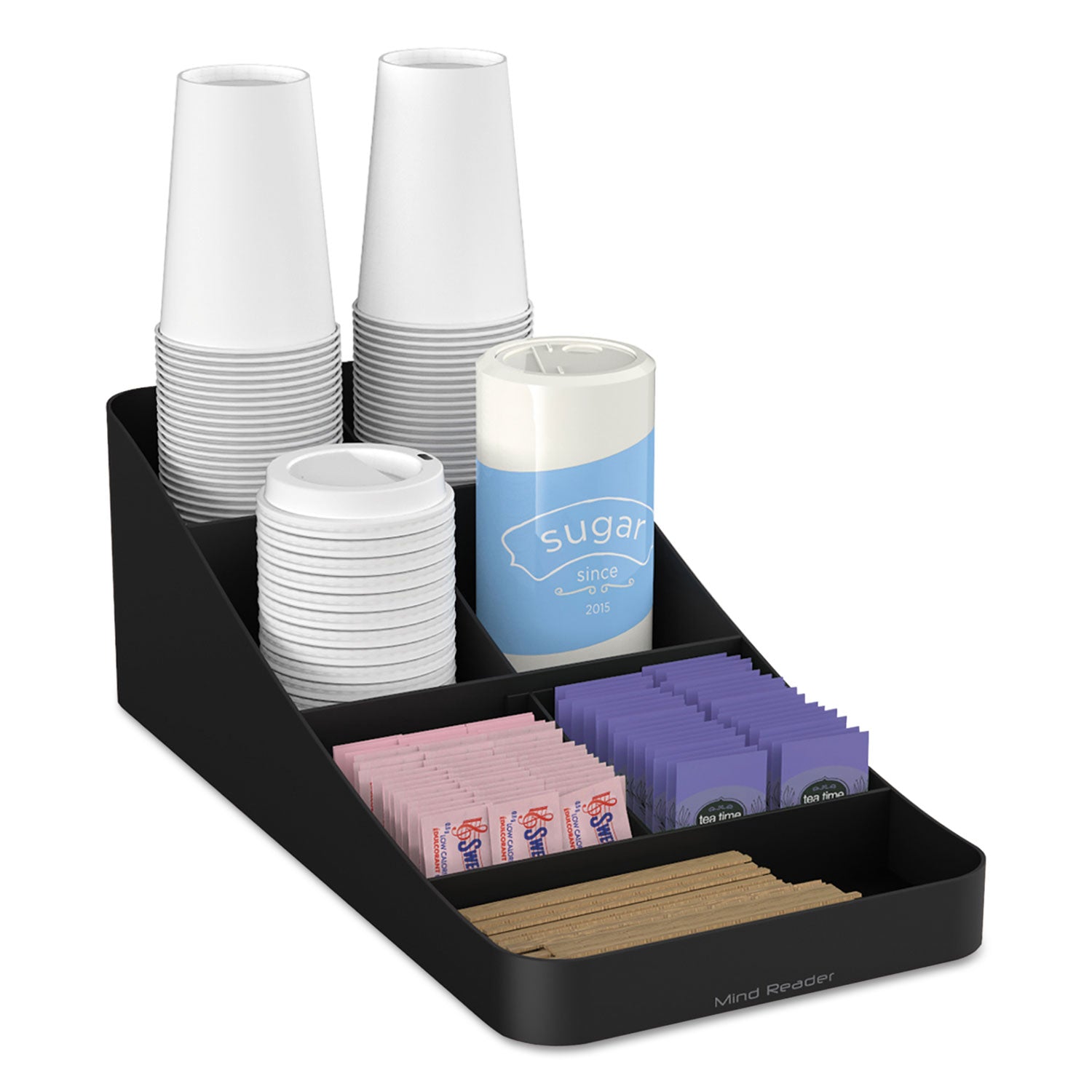 7 Compartment(s) - 5.25" Height x 7.75" Width x 16" Depth - Black - Plastic - 1 Each