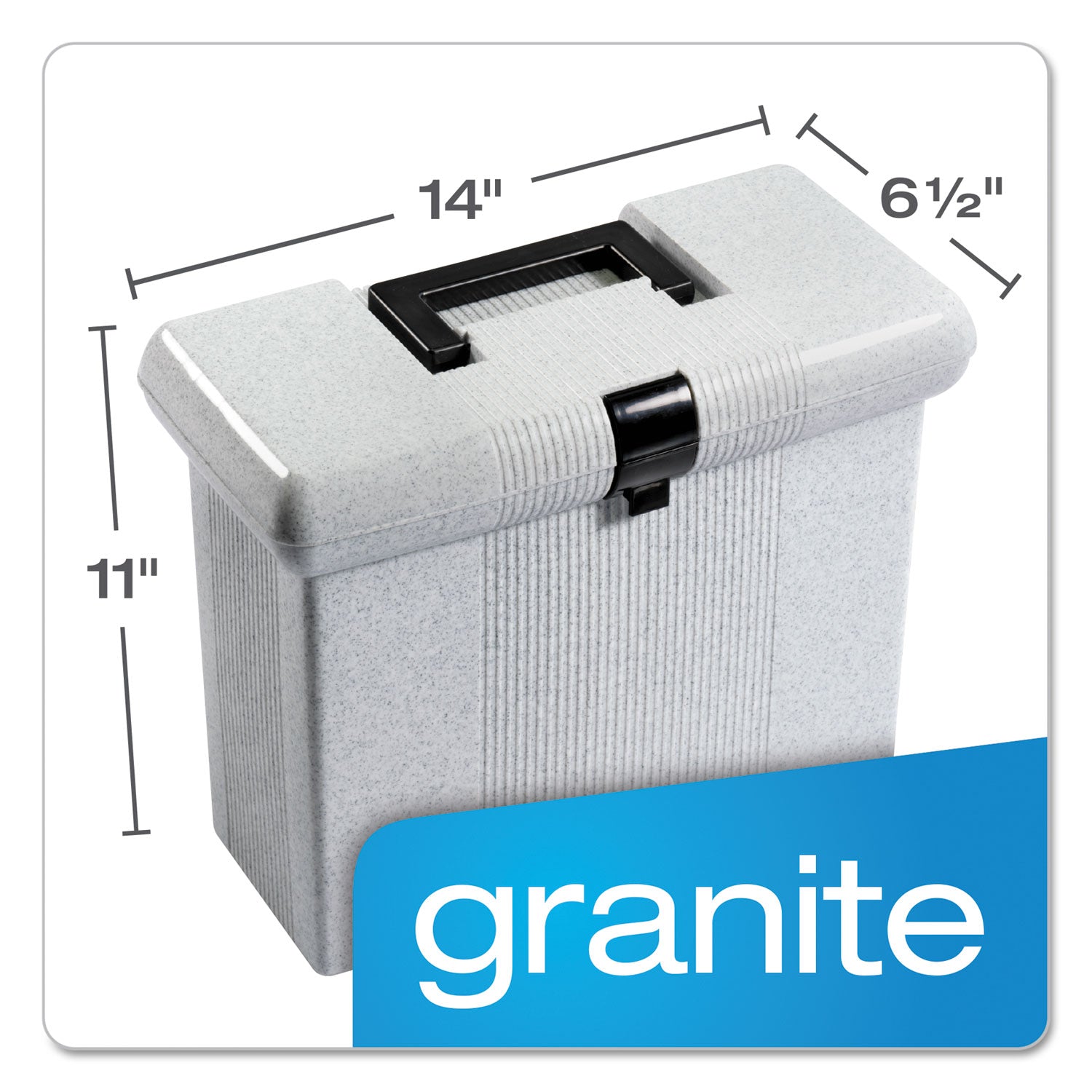 Pendaflex Portafile File Storage Box - Internal Dimensions: 13.87" Width x 6.37" Depth x 10.87" Height - External Dimensions: 14" Width x 6.5" Depth x 11" Height - Media Size Supported: Letter - Light Duty - Plastic - Granite - For Document - 1 Each