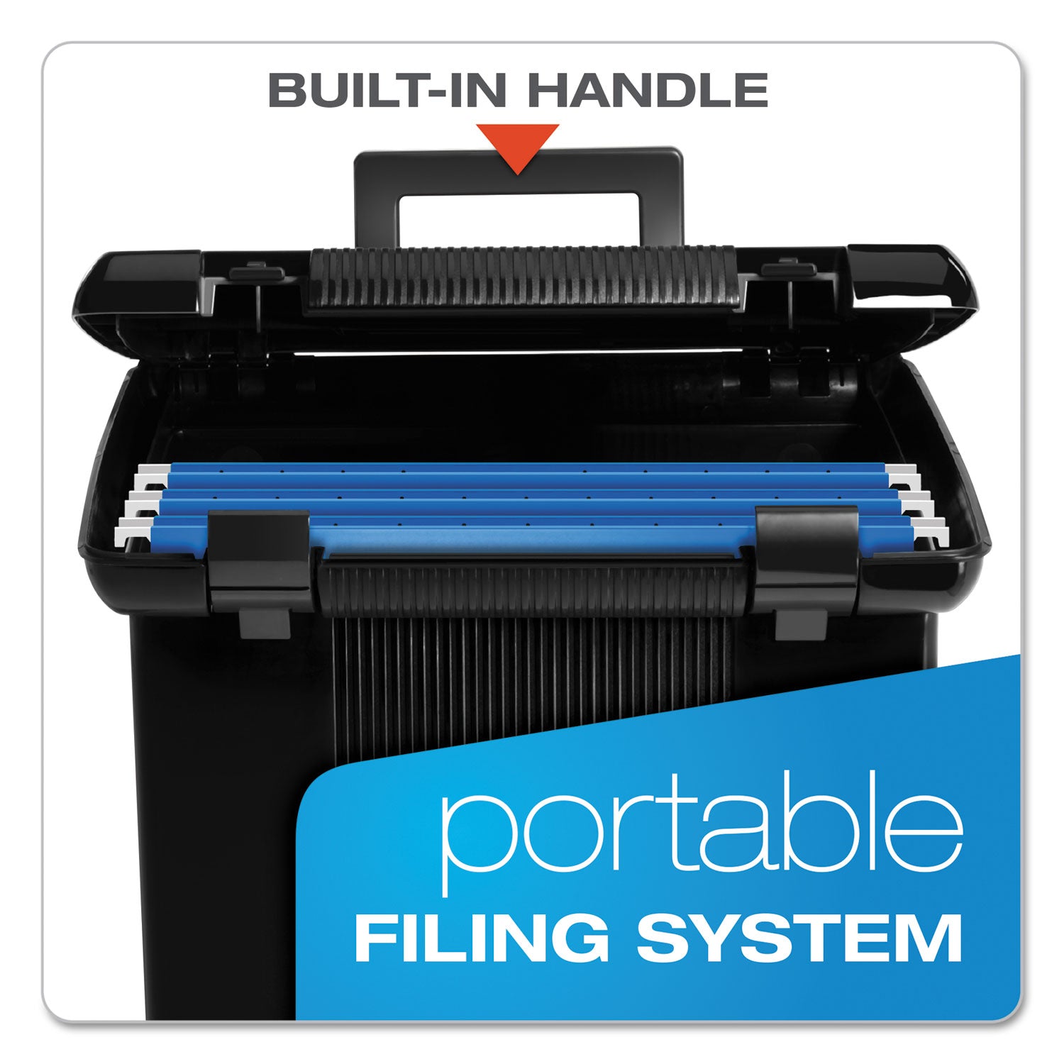 Pendaflex Portafile File Storage Box - External Dimensions: 14" Width x 11.1" Depth x 11" Height - Media Size Supported: Letter - Plastic - Black - For File - 1 Each