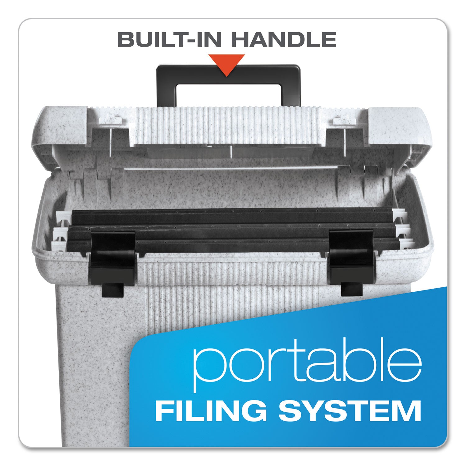 Pendaflex Portafile File Storage Box - External Dimensions: 14" Width x 11.1" Depth x 11" Height - Granite - For File - 1 Each