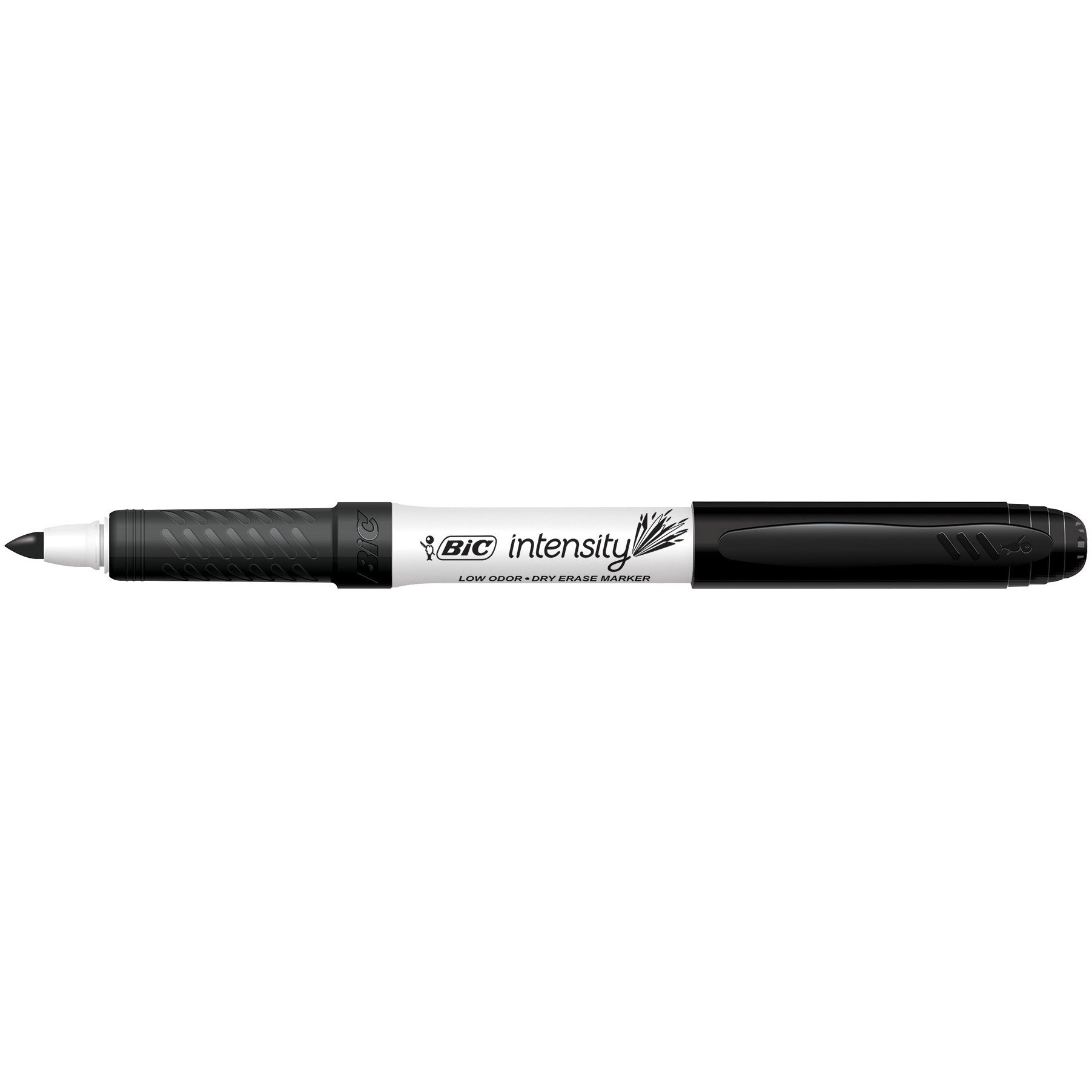 Intensity Low Odor Dry Erase Markers, Fine Tip Dry Erase Markers (6.34 mm), Black, 12-Count Pack