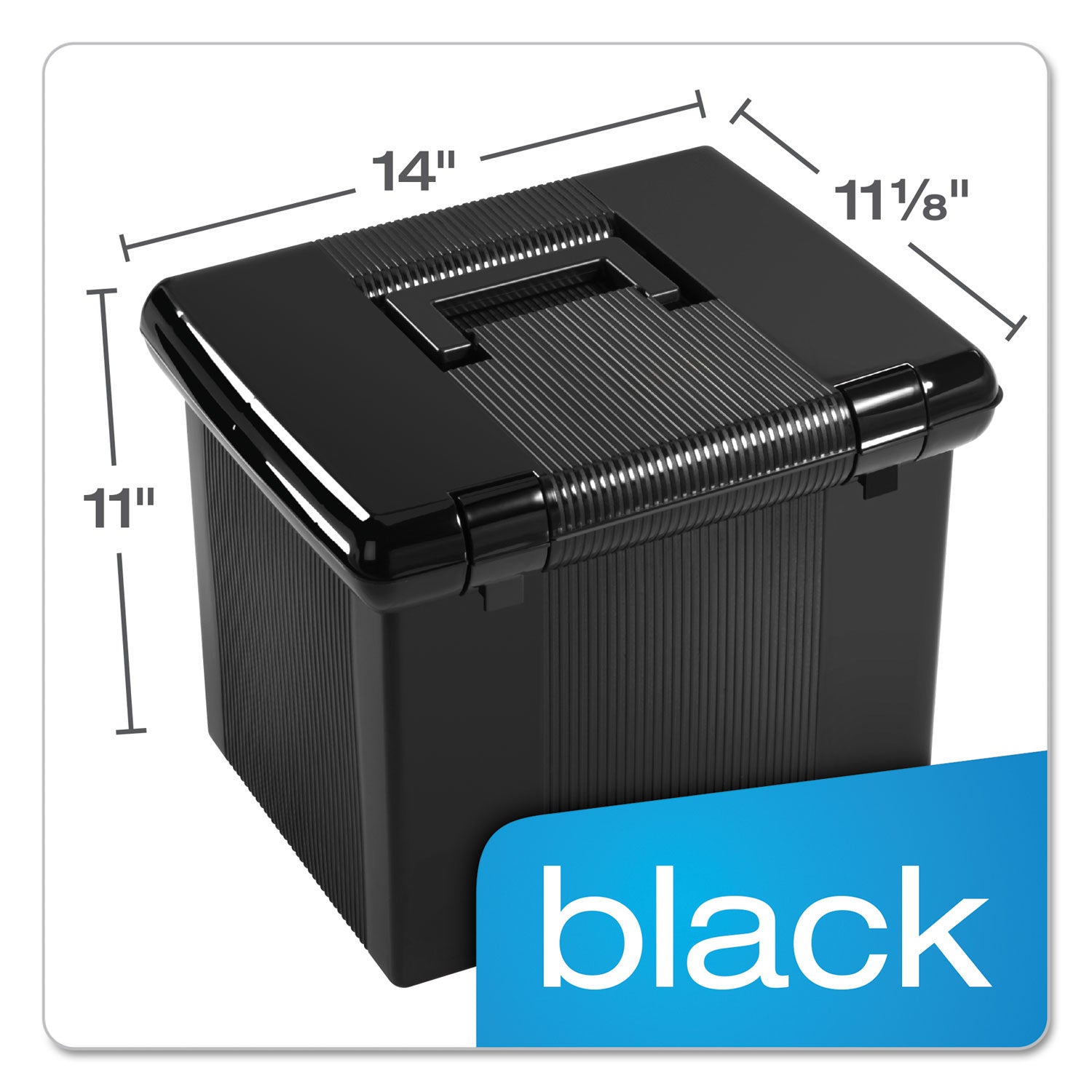 Pendaflex Portafile File Storage Box - External Dimensions: 14" Width x 11.1" Depth x 11" Height - Media Size Supported: Letter - Plastic - Black - For File - 1 Each