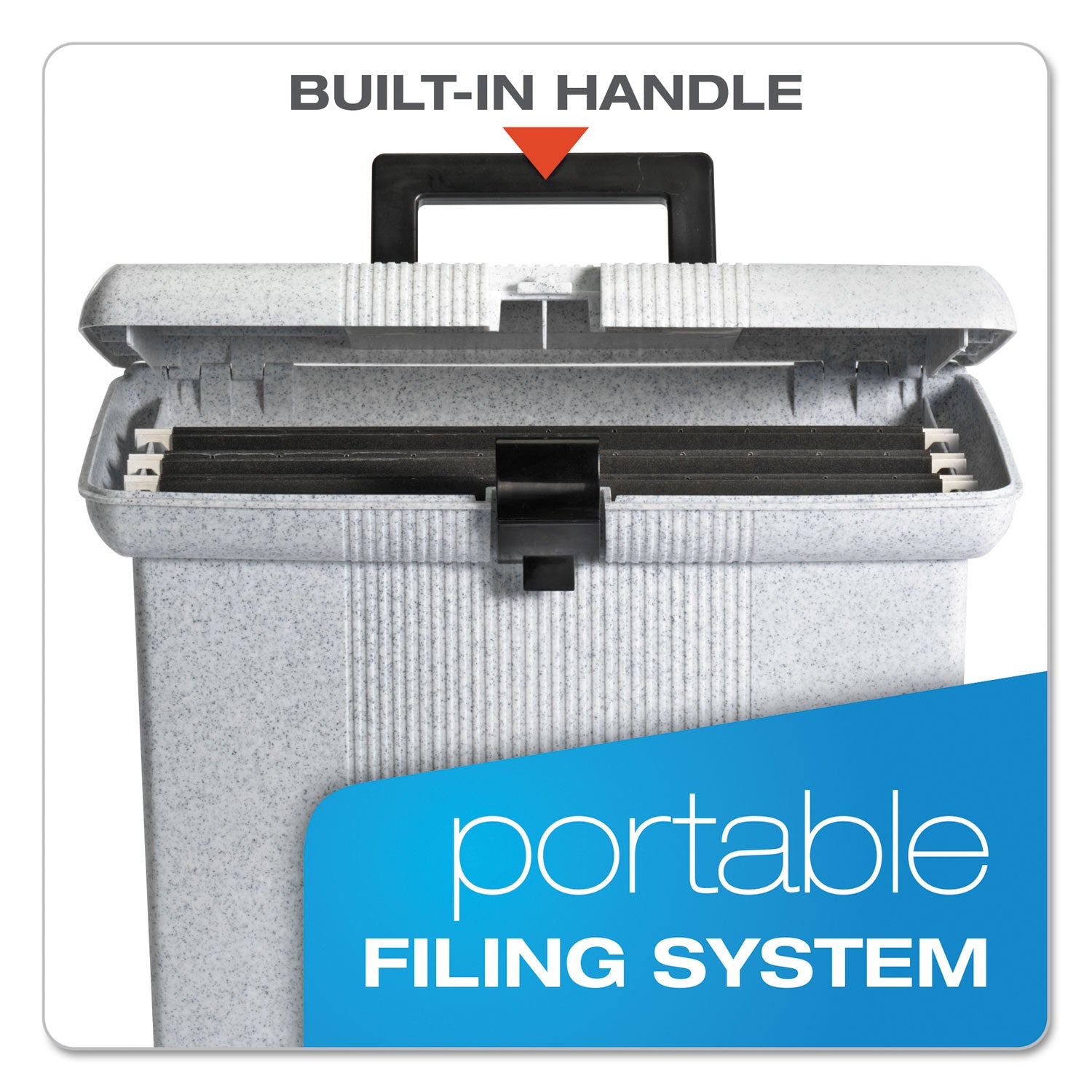 Pendaflex Portafile File Storage Box - Internal Dimensions: 13.87" Width x 6.37" Depth x 10.87" Height - External Dimensions: 14" Width x 6.5" Depth x 11" Height - Media Size Supported: Letter - Light Duty - Plastic - Granite - For Document - 1 Each