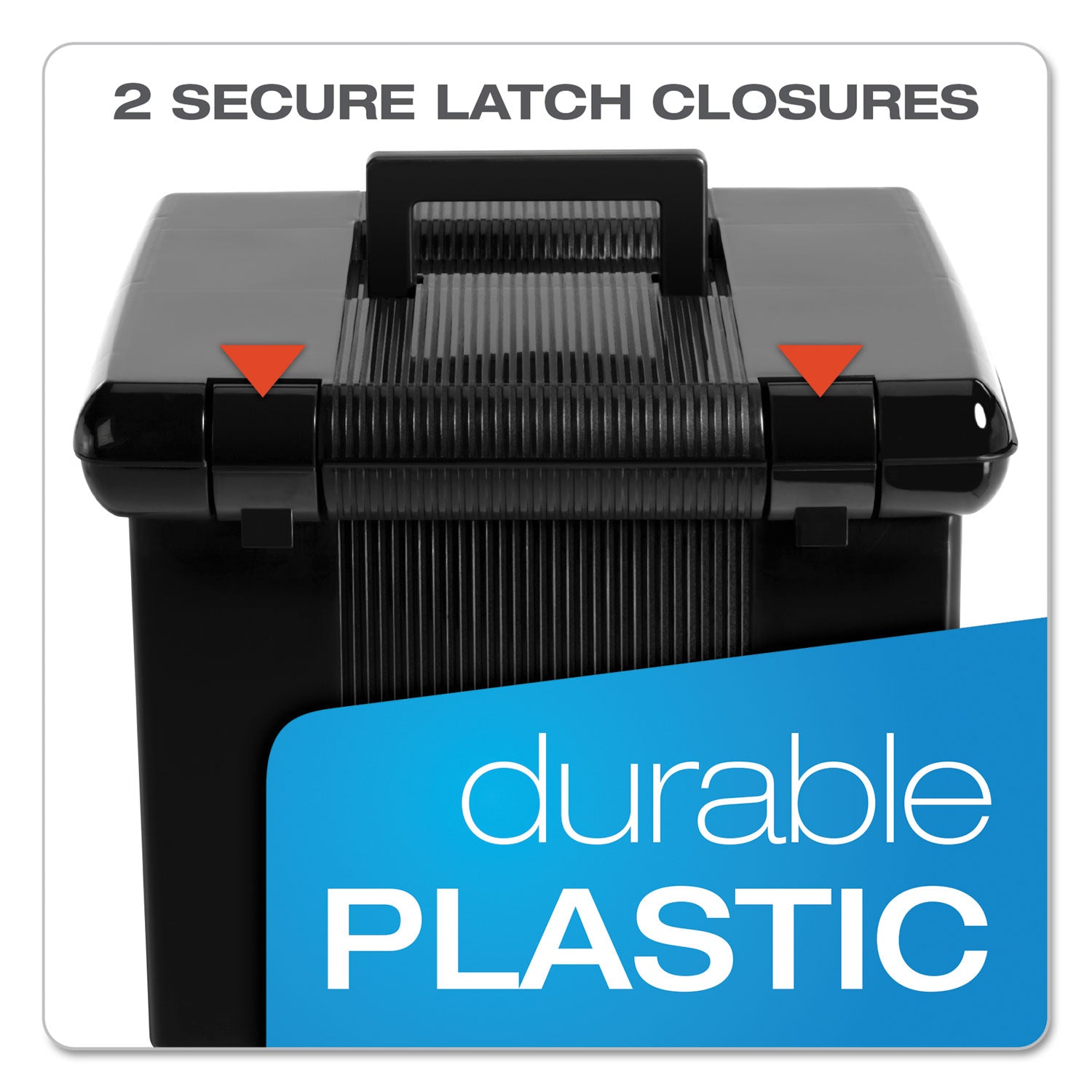 Pendaflex Portafile File Storage Box - External Dimensions: 14" Width x 11.1" Depth x 11" Height - Media Size Supported: Letter - Plastic - Black - For File - 1 Each